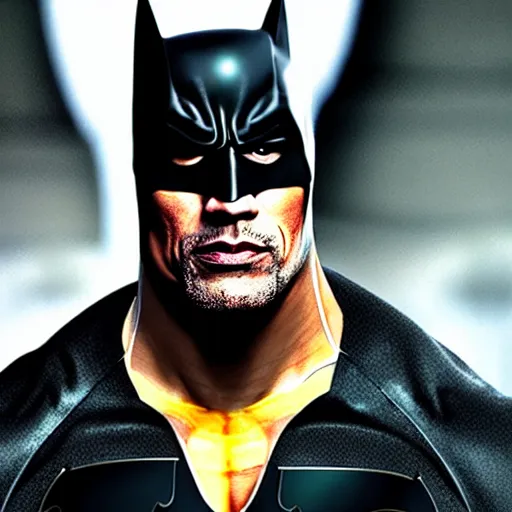 Image similar to Dwayne Johnson as batman