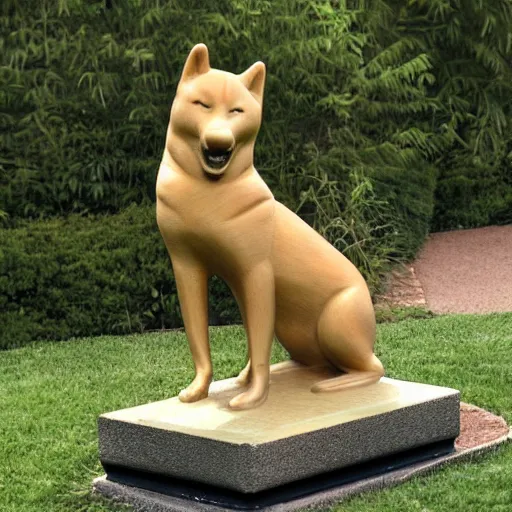 Image similar to bronze statue from a shiba inu