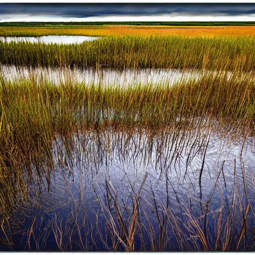 Prompt: marshes near charleston, national geographic photo, photorealistic, hyper detailed