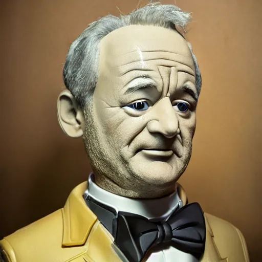 Prompt: animatronic Bill Murray, exposed circuitry, photo, Stan Winston studios, detailed, 4k