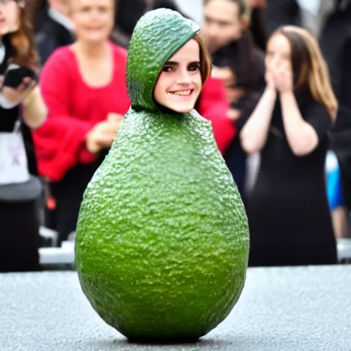 Prompt: emma watson as an avocado chair