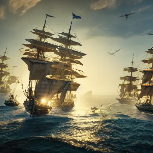 Image similar to ancient ship battle, highly detailed, photorealistic portrait, bright studio setting, studio lighting, crisp quality and light reflections, unreal engine 5 quality render