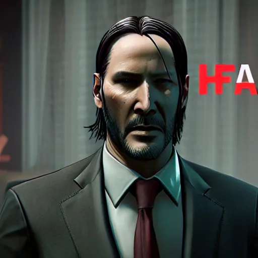 Image similar to john wick in a hitman game