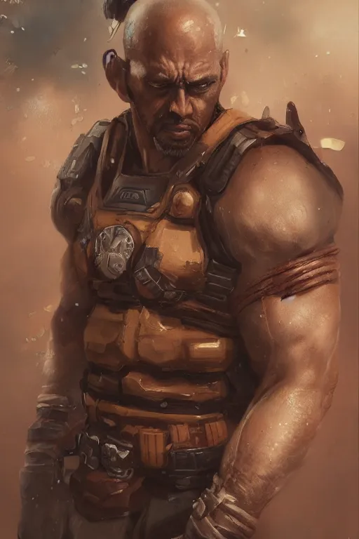 Prompt: oil portrait of goko the punisher, epic, painting, cinematic, highly detailed, featured on artstation