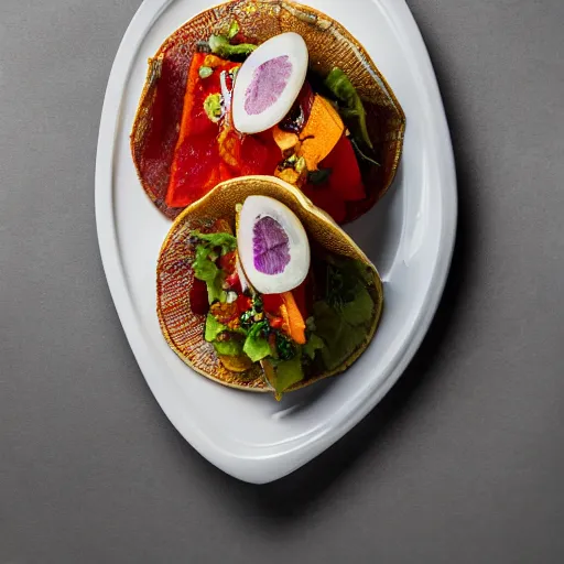 Prompt: delicious crystal taco, 8 k, mega high quality, professional food photography, award winning photo, foodporn