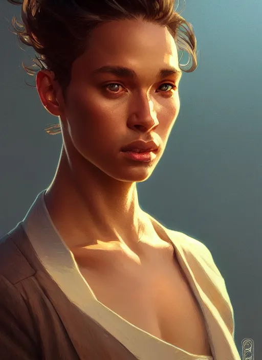 Image similar to terrence boyd portrait, golden hour, elegant, highly detailed, digital painting, artstation, concept art, smooth, sharp focus, illustration, art by artgerm and greg rutkowski and alphonse mucha