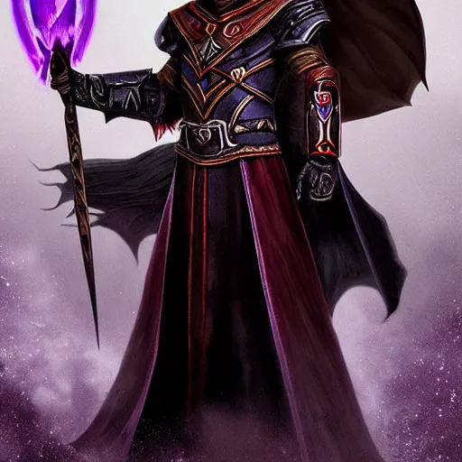 Prompt: medivh from world of warcraft, raven, dark, gloomy