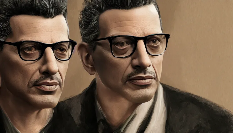Prompt: Jeff Goldblum as Don Corleone, hyperdetailed, artstation, cgsociety, 8k