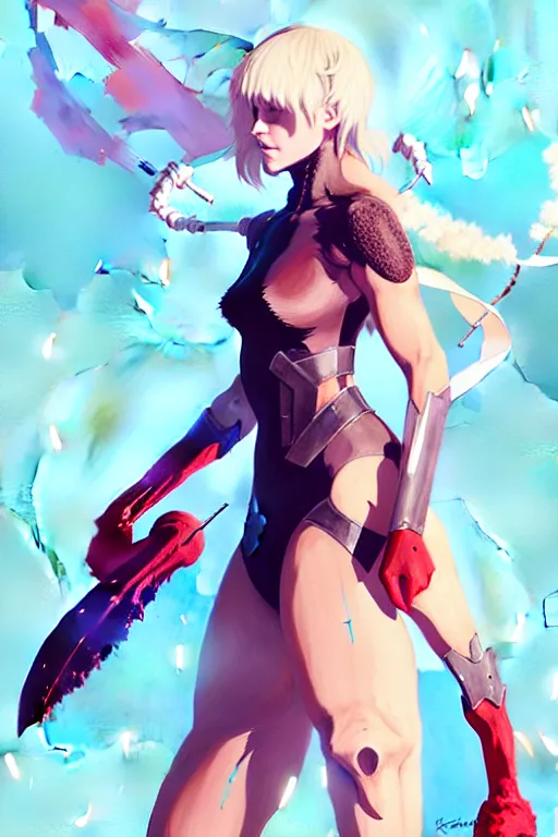 Image similar to a ultradetailed full body portrait of artoria pendragon, by conrad roset, greg rutkowski and makoto shinkai trending on artstation