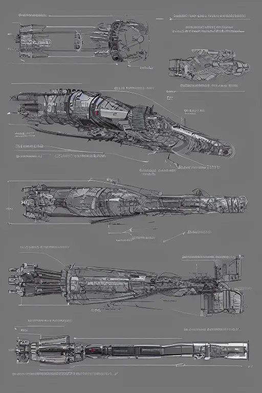 Prompt: aesthetically pleasant technical drawing of an open - source nuclear weapon machinery, hyperdetailed, exploded view!!, 4 k, trending on artstation