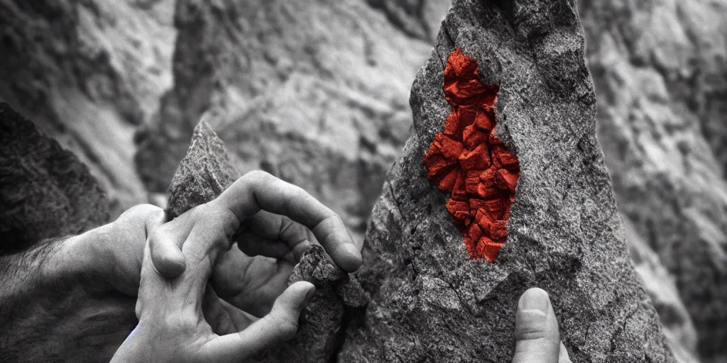 Prompt: ego perspective photography of hands holding climbing equpiment in the dolomites, climbing, dolomites, alpine, detailed intricate insanely detailed octane render, 8k artistic 1920s photography, photorealistic, chiaroscuro, hd, by David Cronenberg, Raphael, Caravaggio