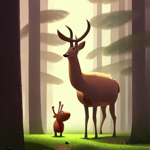 Prompt: goro fujita ilustration the largest deer father the forest by goro fujita, painting by goro fujita, sharp focus, highly detailed, artstation