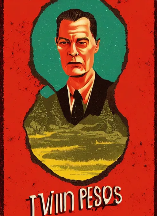 Prompt: twin peaks movie poster art by guy davis