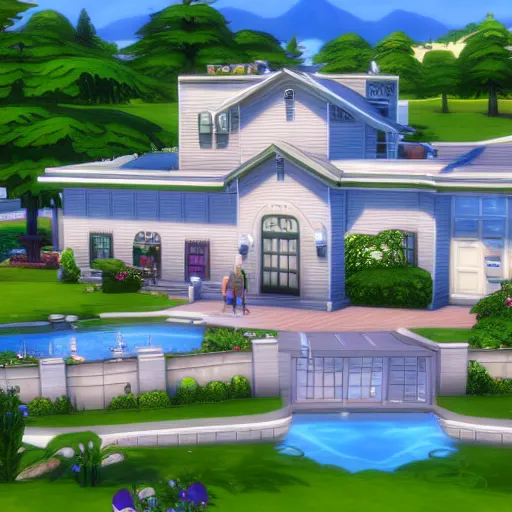 Image similar to sims 4 screenshot of the family guy house