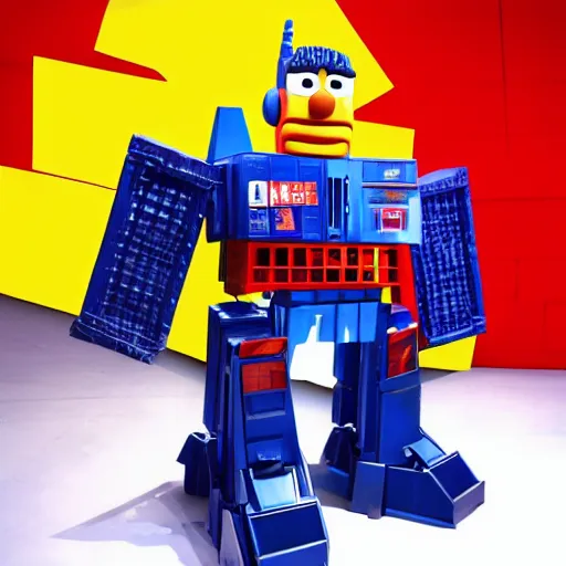 Image similar to Optimus prime on Sesame Street, 8k