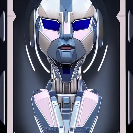 Image similar to symmetry!! a female transformer with high cheekbones, asian eyes!! very symmetrical face, cybernetic and highly detailed, by steven zavala, by matt tkocz, by shane baxley, transformers cinematic universe, pinterest, deviantart, artstation _ h 7 5 0