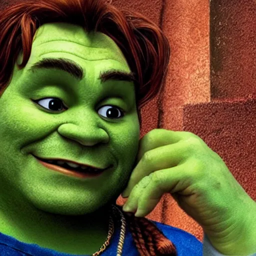 Prompt: johnny depp as shrek