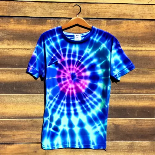 Image similar to A tie-dyed t-shirt with a Kirkland logo