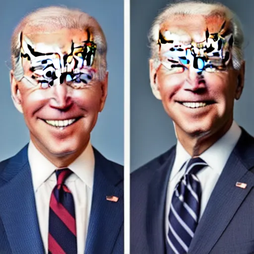 Image similar to A portrait photo of joe biden teams up with a teenage joe biden, perfect faces, 50 mm, award winning photography