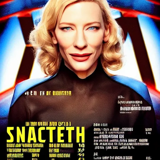 Prompt: cate blanchett , scifi, retro futurist, movie poster,
