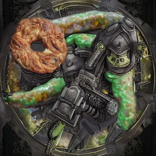 Image similar to ceaseless watcher, turn your gaze upon this wretched greggs sausage roll, warhammer 4 0 k, photograph