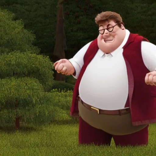 Image similar to Live Action Still of John Goodman playing and dressed as Peter Griffin, real life, hyperrealistic, ultra realistic, realistic, highly detailed, epic, HD quality, 8k resolution, film still