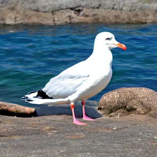 Image similar to a seagull evolved to live underwater