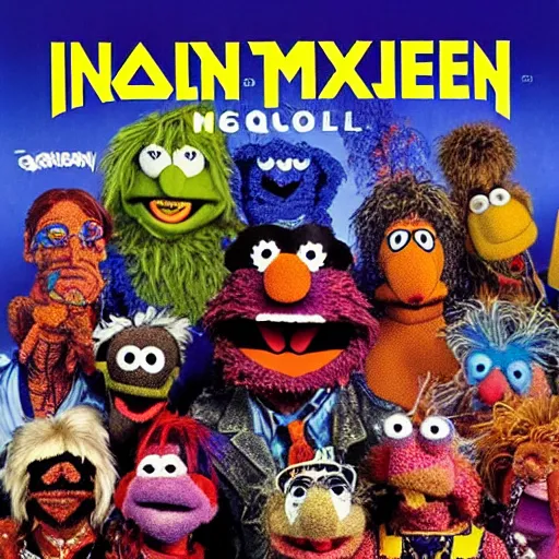 Image similar to animal the muppet on iron maiden album cover, 8 k resolution hyperdetailed photorealism