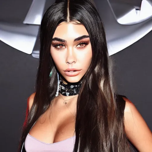 Image similar to madison beer a an intergalactic popstar dancing on a planet, render, blender render, unity render, 4 k wallpaper, art station trending, artstation 4 k coherent, coherent, 4 k, detailed, hyperdetailed, artifact - free, completely coherent, sharp, madison beer