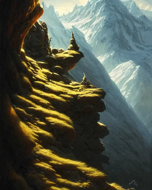 Image similar to optical illusions of the alpine ecosystem, diffuse lighting, fantasy, intricate, elegant, highly detailed, lifelike, photorealistic, digital painting, artstation, illustration, concept art, smooth, sharp focus, by greg rutkowski, chris tulloch mccabe, valentina remenar and asher duran,