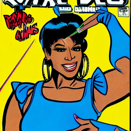 Image similar to a 1 9 8 0 s comic book painting of nene leakes