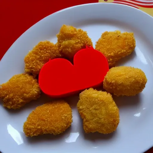 Prompt: chicken nuggets in the shape of donald trump