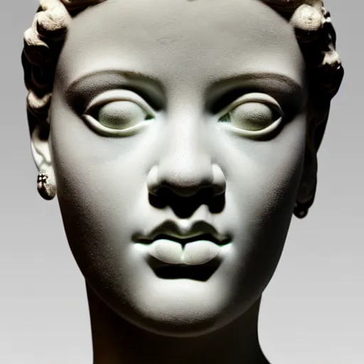 Prompt: rihanna face, ancient greek sculpture, white marble, ultra realistic, studio photo, 5 0 mm, detailed.