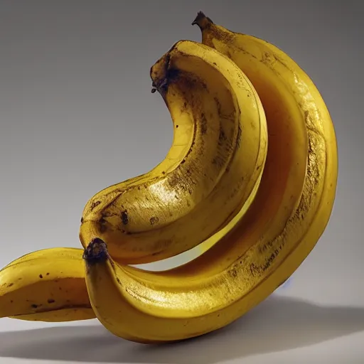 Prompt: A museum piece banana sculpted out of solid gold.