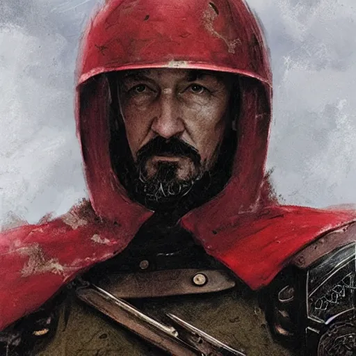 Prompt: felix dzerzhinsky as holy red knight protector of mother russia, colourised, face portrait, epic, military art, fantasy, dieselpunk, hd shot, digital portrait, beautiful, artstation, comic style, by artgerm, guy denning, jakub rozalski, magali villeneuve and charlie bowater