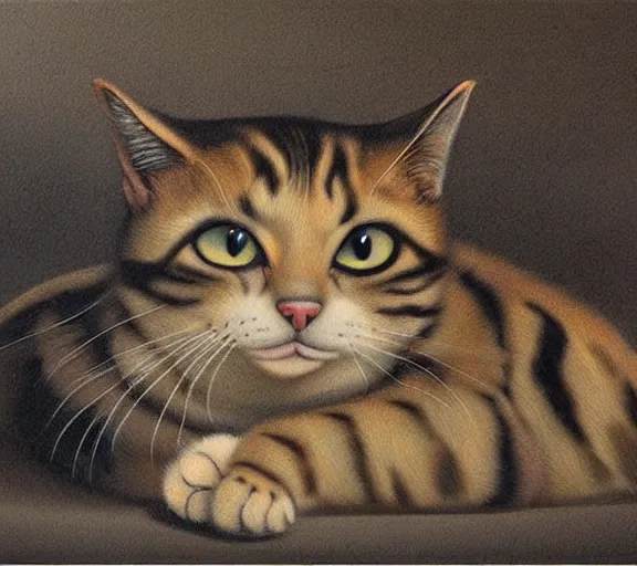 Prompt: painting of a cat by li zhaodao, guan tong