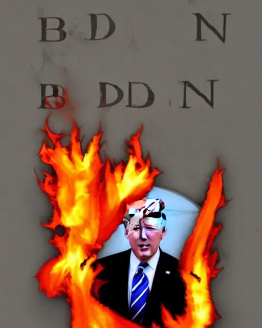 Image similar to joe biden made of fire