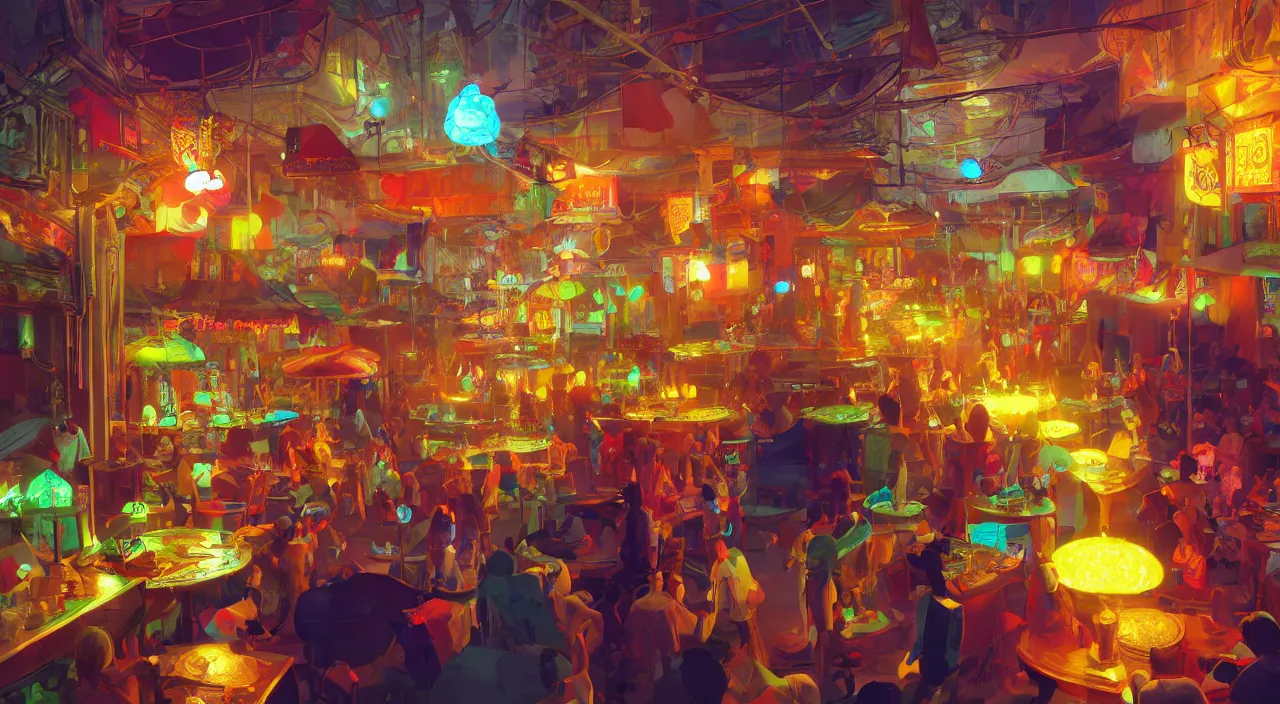 Image similar to bazaar zouk oriantal multicolorful sky shine place mosquet painting stylized digital video game icon global illumination ray tracing 8 k hd resolution, by ilya kuvshinov and cushart krentz and gilleard james