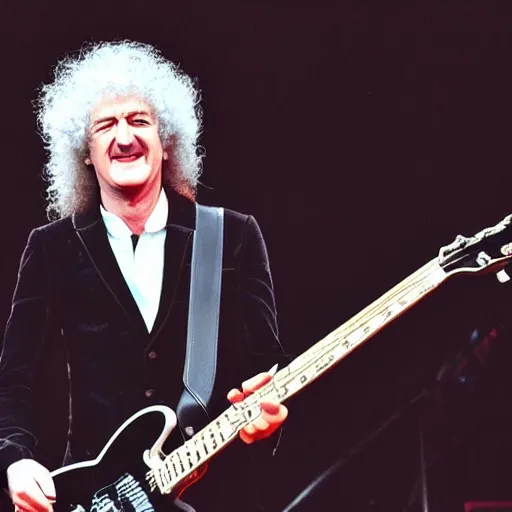 Prompt: brian may with boar teeth