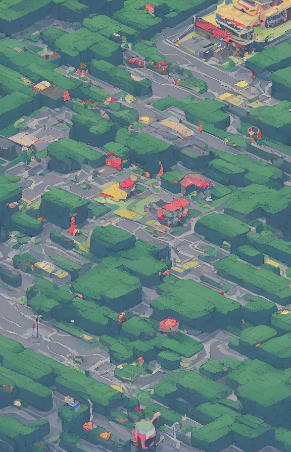Image similar to house and roads on a mountain, sharp focus, james gilleard, akira toriyama, print, game art