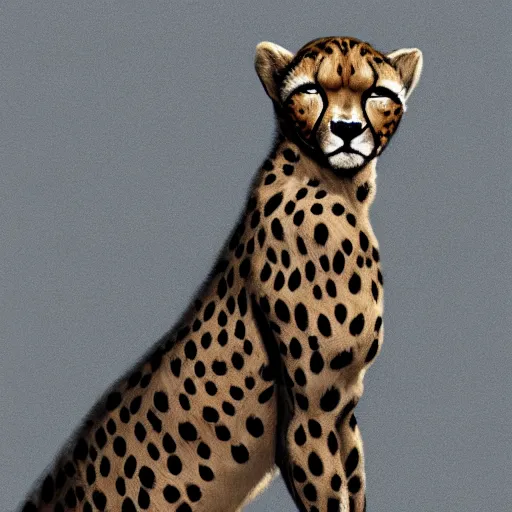 Image similar to cheetah flexing, muscular, high resolution, award winning, artstation, concept art,