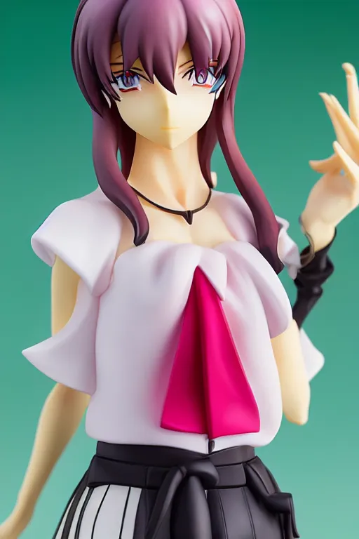 Image similar to figurine of guillotine wearing an elegant summer blouse, personification, official store photo, commercial photo, featured on amiami, lovecraftian, 8 k, 8 5 mm, beautiful composition