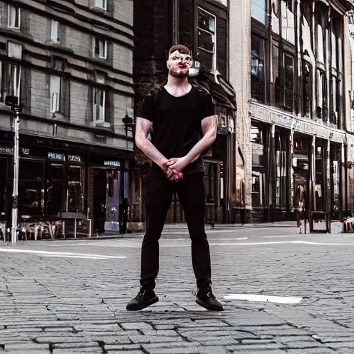 Prompt: “kick-boxer Emory Andrew Tate III standing in Liverpool city centre, beautiful, gorgeous, 8k”