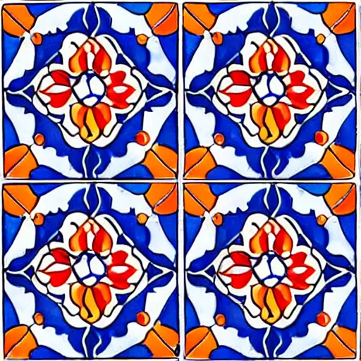 Image similar to psychedelic portuguese azulejo, tile pattern