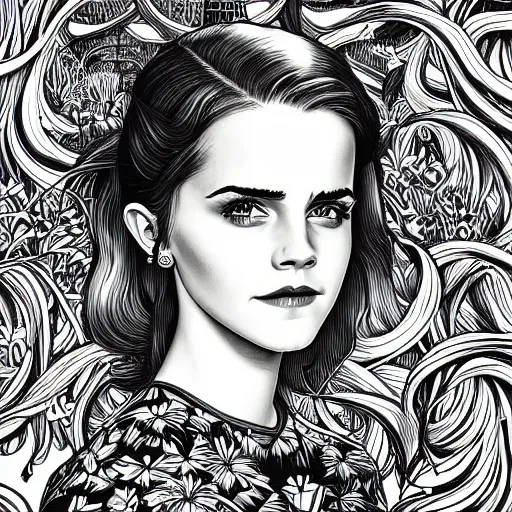 Image similar to a portrait of emma watson in a scenic environment by joe fenton