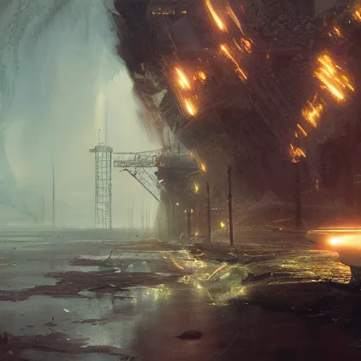 Image similar to nuclear fission, volumetric lighting, 8 k octane beautifully detailed render, post - processing, extremely hyper - detailed, intricate, epic composition, cinematic lighting, masterpiece, trending on artstation, detailed detailed detailed, masterpiece, stunning art by anders zorn, wonderful masterpiece by greg rutkowski, beautiful cinematic light,