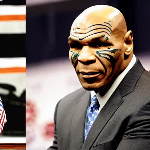 Image similar to mike tyson as a republican congressman