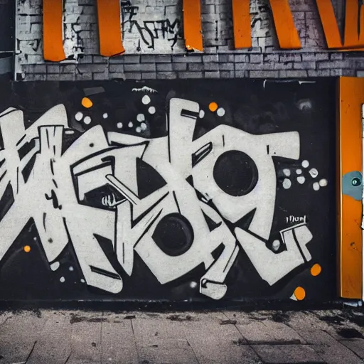 Prompt: the word kiitos written on a wall, graffiti, street photography, grungy, award winning