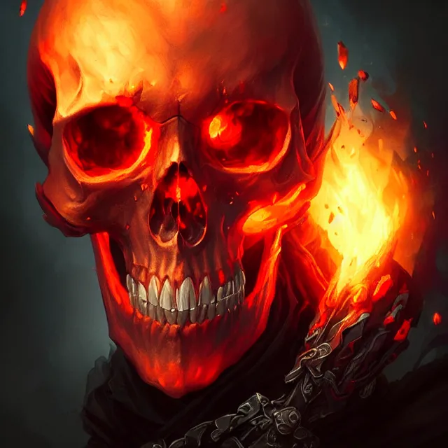 wicked flaming skull