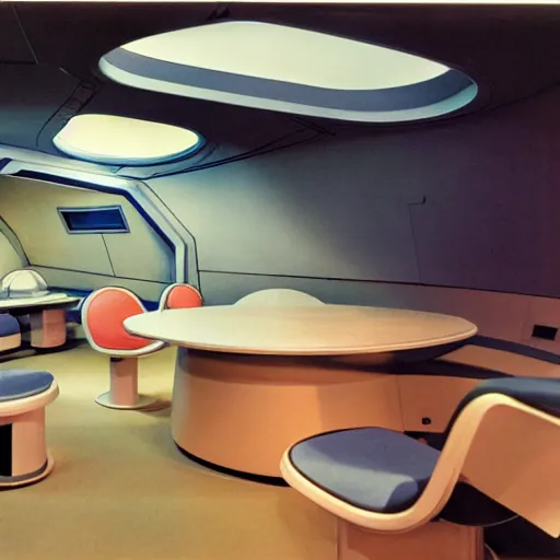 Prompt: spaceship starship battlestar interior design by Alvar Aalto